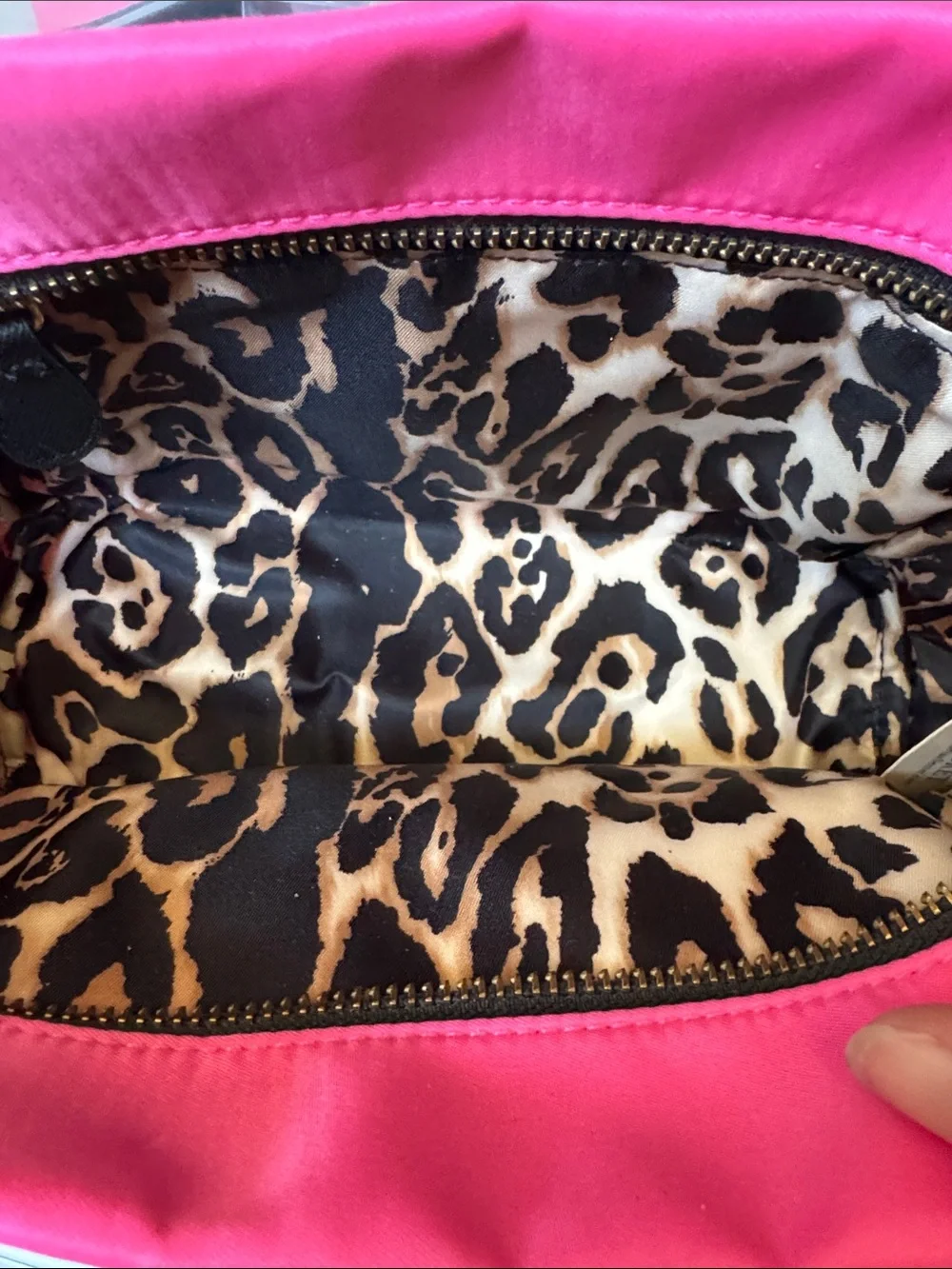 Victoria's Secret Hot Pink Cosmetic Pouch with Studded Logo and Rupture perfume